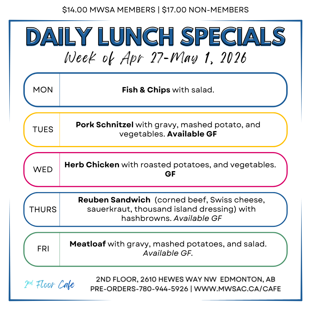 mwsa 2nd floor cafe lunch specials april 2026